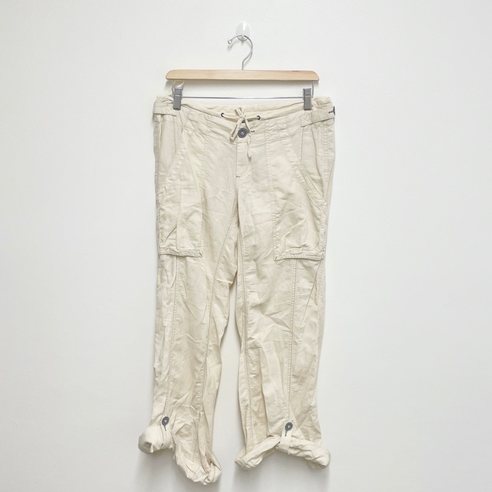 Free People Natural Cream Cargo Capris